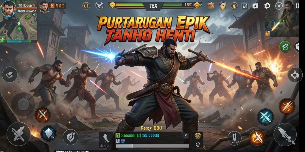 Tampilan aksi seru dalam gameplay Fighting 116X yang mendebarkan.