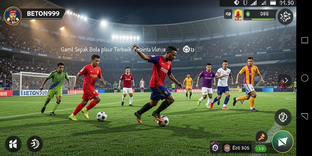 Gameplay BETON999 yang menampilkan aksi seru di lapangan sepak bola.