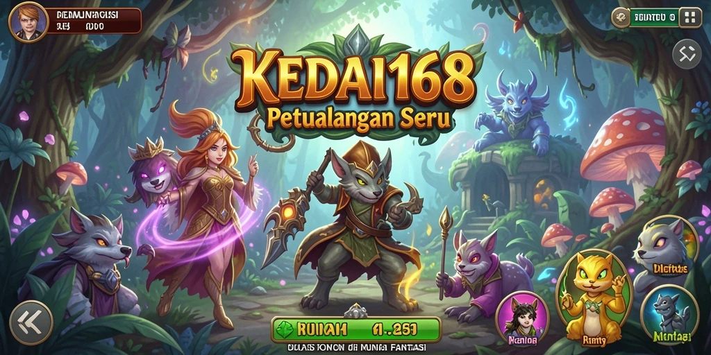 Tangkapan layar menampilkan gameplay KEDAI168 dengan karakter beraksi dalam dunia petualangan.