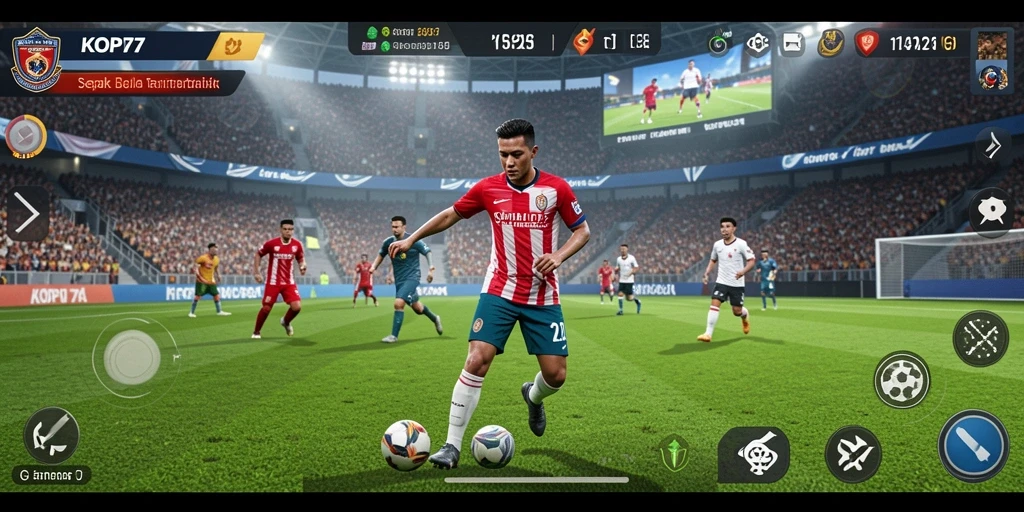 Screenshot KOPI77 menampilkan pertandingan sepak bola yang mendebarkan dan grafis yang luar biasa.