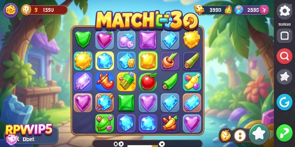 Screenshot RPVIP5 menampilkan gameplay seru dengan objek yang berwarna-warni.