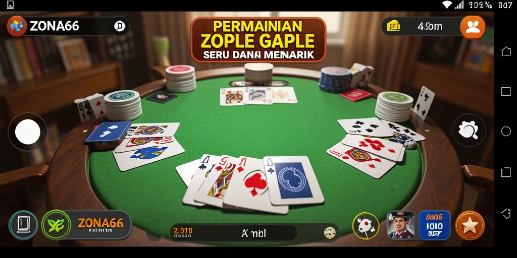 Screenshot ZONA66 menampilkan momen seru permainan Gaple.